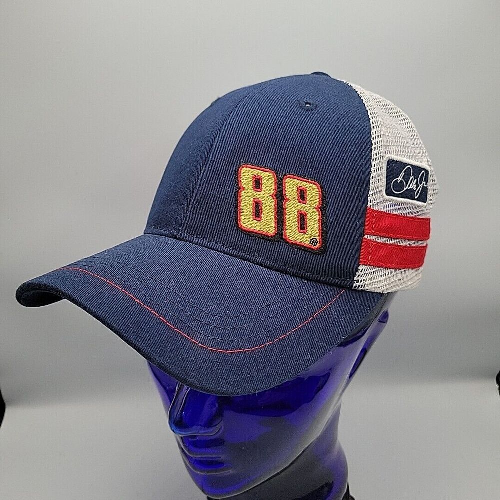 Dale Earnhardt Jr Hat 88 Cap Valvoline NASCAR Racing Baseball Mesh Side Stripes